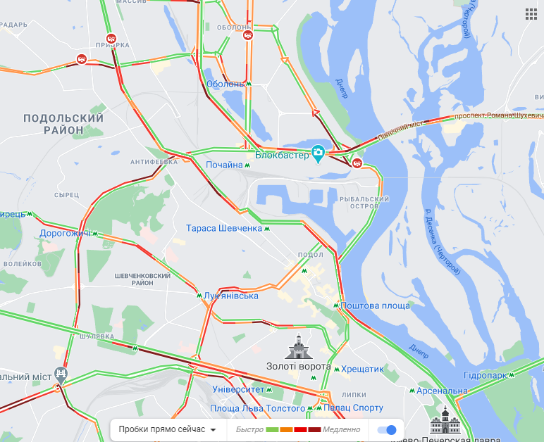 Пробки в столице 19 февраля. Скриншот: Google Maps